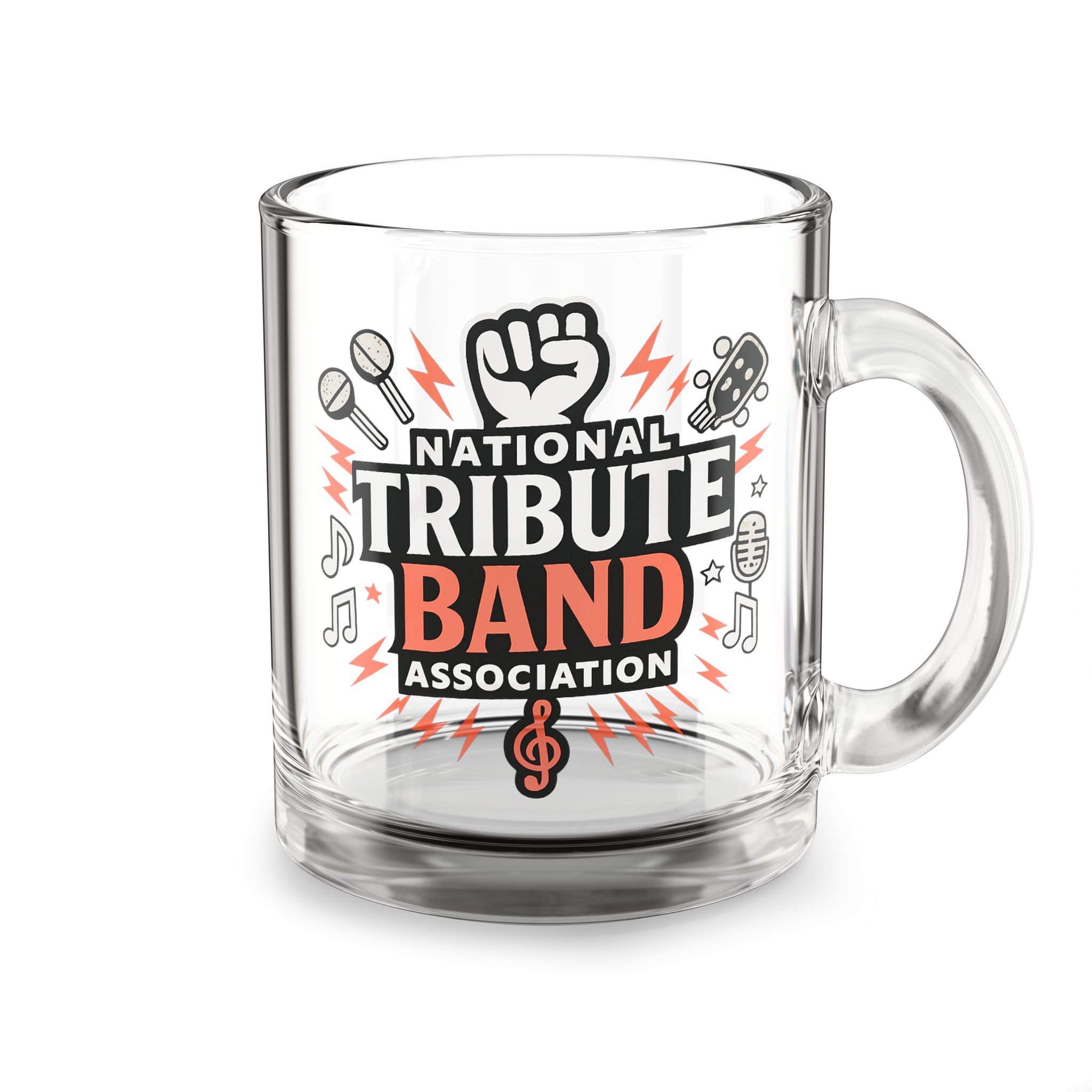 National Tribute Band Association Glass Mug, Perfect Gift for Music Lovers, Coffee Lovers, Unique Cup for Events, Rocking Mug, [...]