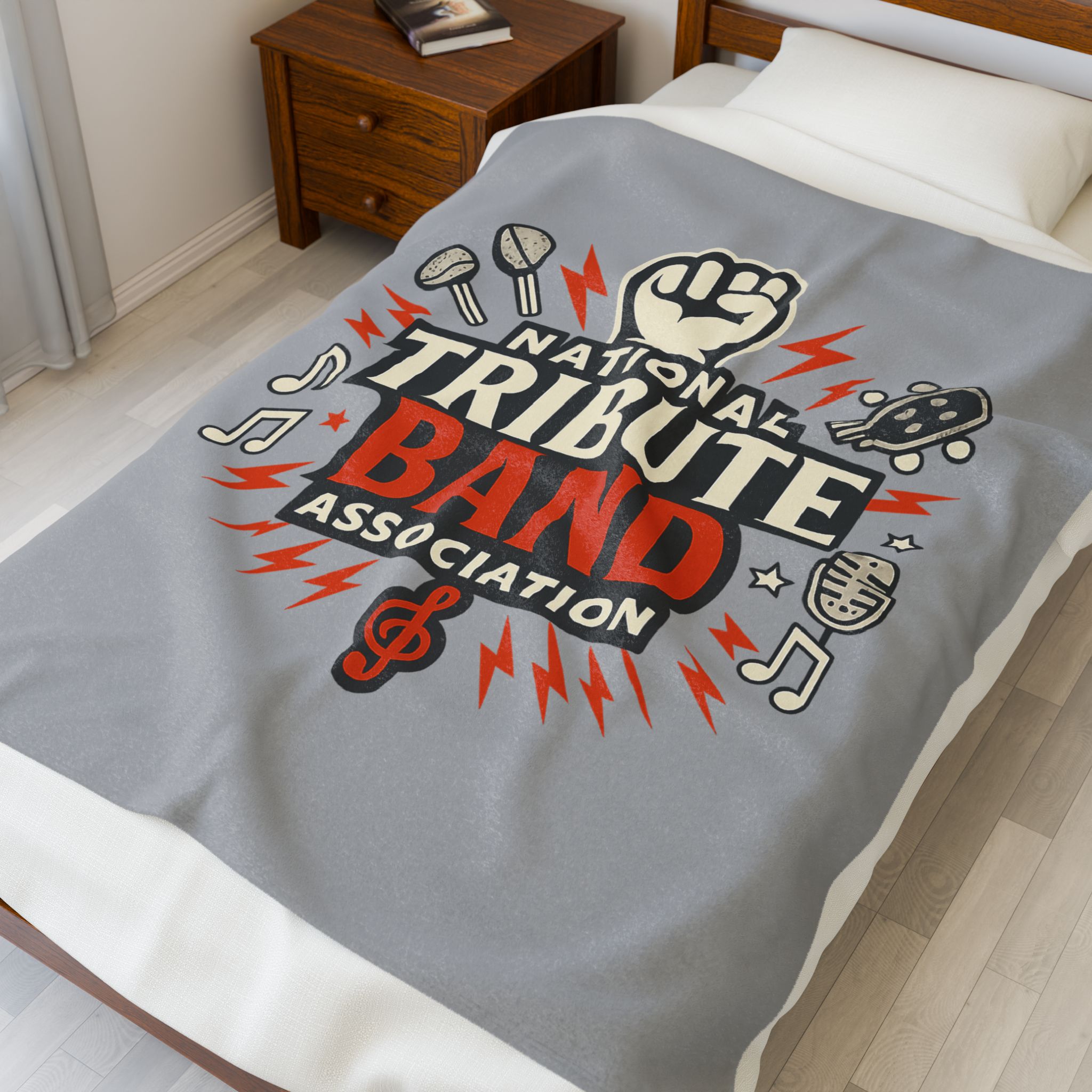 NTBA Velveteen Plush Blanket | Cozy Gift for Musicians, Concert Lovers, Home Decor, Soft Throw, Musician's Lounge