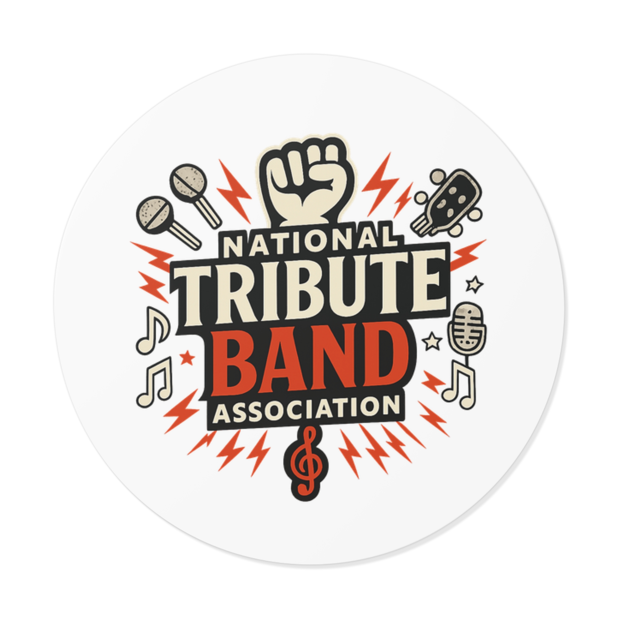 Music-Themed Round Vinyl Stickers, Rock Band Decals.